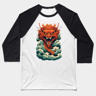Chinese red Dragon Baseball T-Shirt